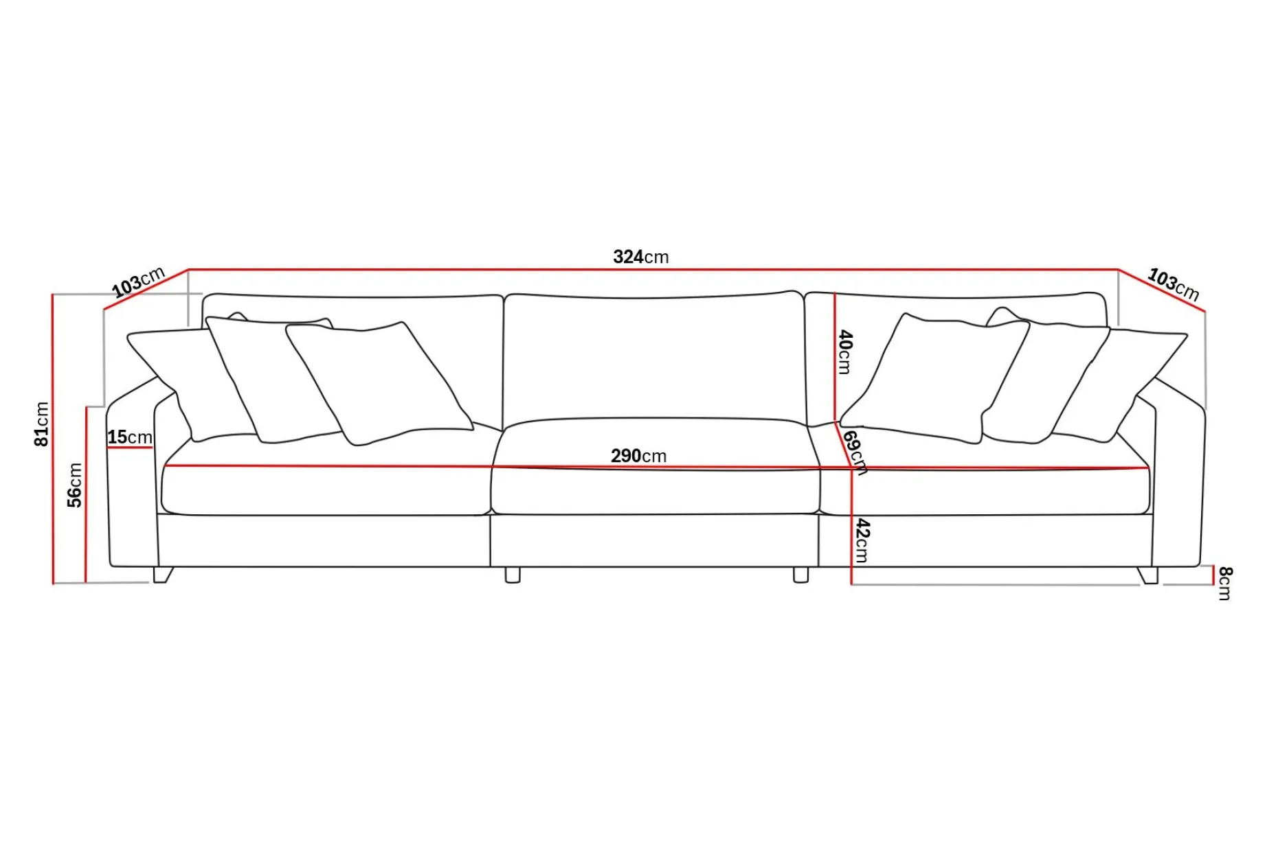 Valencia Extra Djup 5-sits Soffa i Chenille