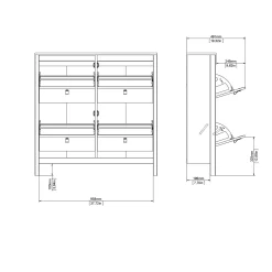 Vallvidera Skoskåp med 4 fack 103x25x103 cm
