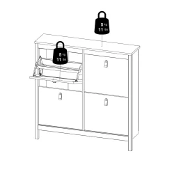 Vallvidera Skoskåp med 4 fack 103x25x103 cm