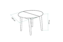 Valsot Runt Litet Matbord 100 cm