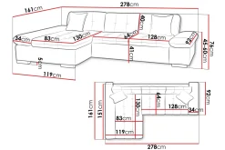 Vananda Soffa med Divan 3-sits i Bouclé