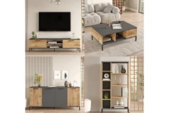 Vardagsrum Möbelset Zephral Atlantic Pine / Antracit