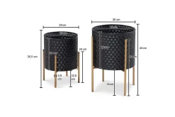 Vas Wohnling Set om 2 Aluminium Blomväxtkruka 3D-Cirkelyta Modern