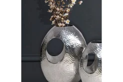 Vas Wohnling Set om 2 Aluminium Hamrad look, modern loftstil Silver