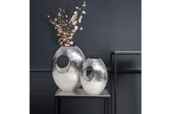 Vas Wohnling Set om 2 Aluminium Hamrad look, modern loftstil Silver