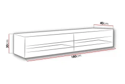 Vasil TV-bänk 180 cm Öppen Hylla