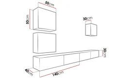 Vasil TV-möbelset 280x40x180 cm