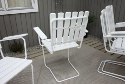 Vaxholm Matgrupp Utomhus Rund 100 cm + 4 Utestolar Vit