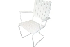 Vaxholm Matgrupp Utomhus Rund 100 cm + 4 Utestolar Vit
