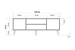 Vellavie Tv-bänk 140 cm Panel