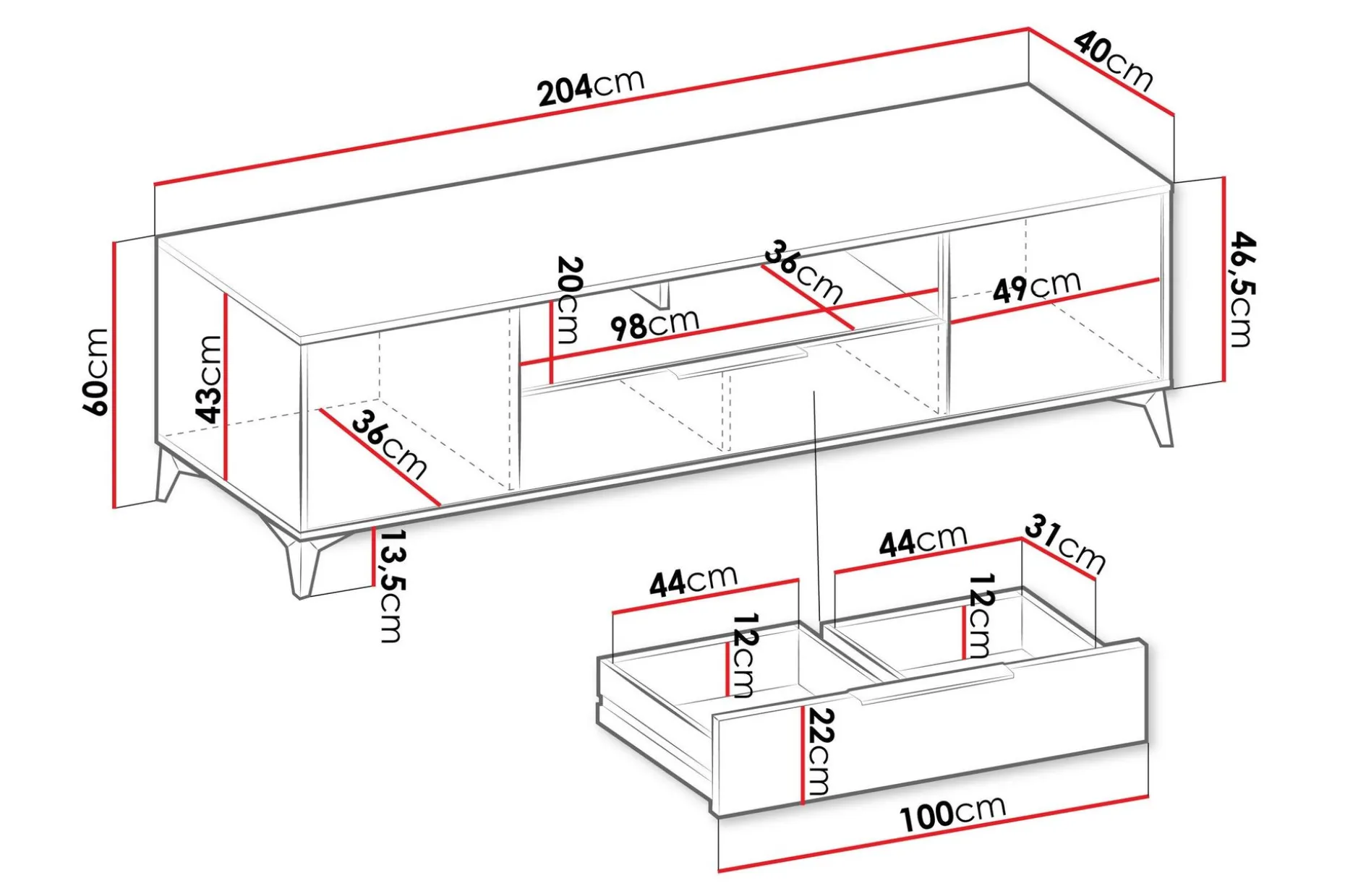 Vemdalen Tv-bänk 204 cm