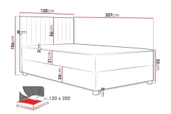 Veyran Sängpaket Kontinentalsäng med Förvaring 120x200 cm