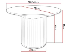 Veyricor Förlängningsbart Matbord 120-160 cm Rund