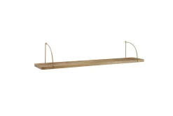Vägghylla Wohnling massivt trä, metallhänghylla, industriell loftstil 100 cm