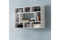 Vägghylla Wohnling melaminbelagd spånskiva, bokförvaring, väggmonterad, modern stil Vit