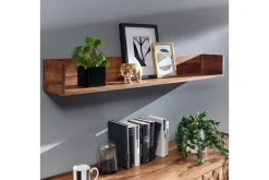 Vägghylla Wohnling Vägghylla i massivt trä, väggmonterad, 120 cm, lantlig stil