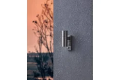 Vägglampa Utebelysning Eglo Riga 5 med 2 Lampor och Sensor Rostfritt Stål Klar