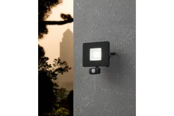 Väggstrålkastare Utebelysning Eglo Faedo 3 med Sensor 30W, Svart