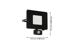 Väggstrålkastare Utebelysning Eglo Faedo 3 med Sensor 30W, Svart