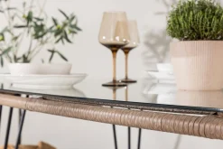 Viga Matbord Utomhus 90x160 cm – Rektangulärt Utebord i stål med glasskiva för Trädgården