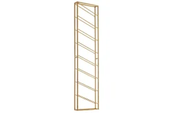 Vinställ Wohnling väggmonterad, plats för 8 flaskor, pulverlackerad metall, industriell loftstil Guld