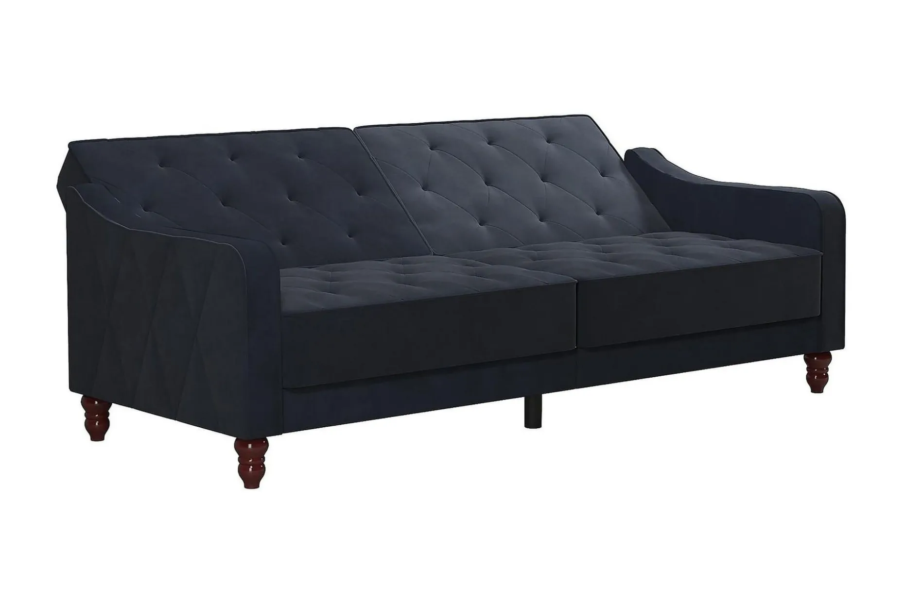 Vintage Tufted 2-sits Bäddsoffa Marinblå
