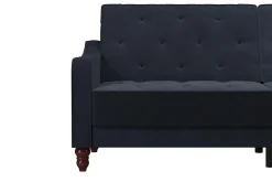 Vintage Tufted 2-sits Bäddsoffa Marinblå