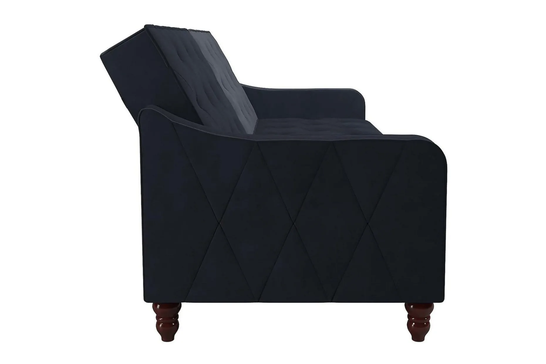 Vintage Tufted 2-sits Bäddsoffa Marinblå