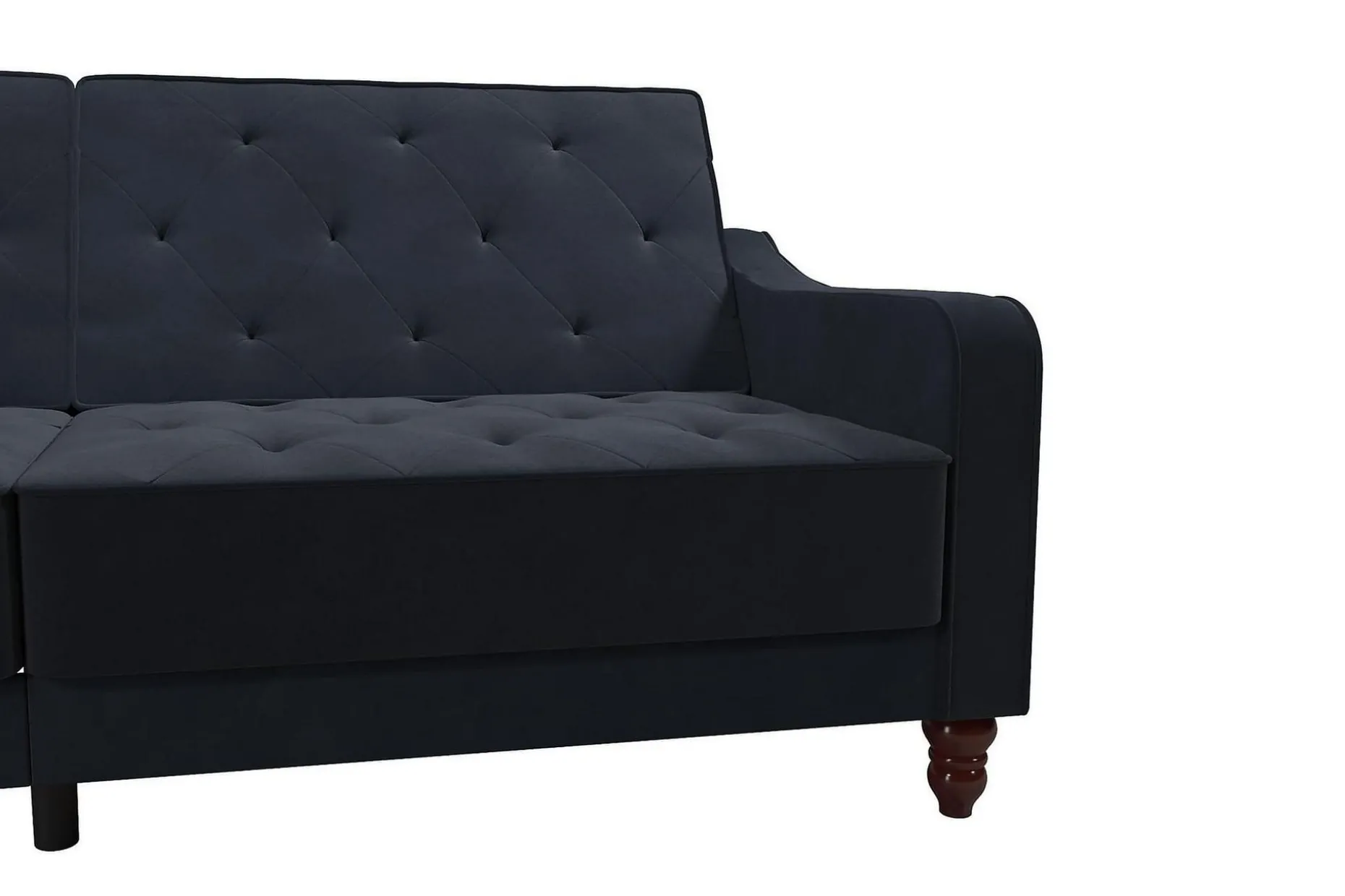 Vintage Tufted 2-sits Bäddsoffa Marinblå