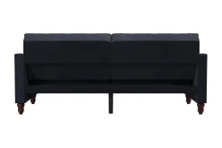Vintage Tufted 2-sits Bäddsoffa Marinblå