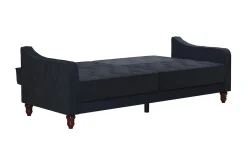Vintage Tufted 2-sits Bäddsoffa Marinblå
