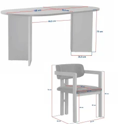 Vintar Matbord- och stolset 180x75x90 cm 7 delar