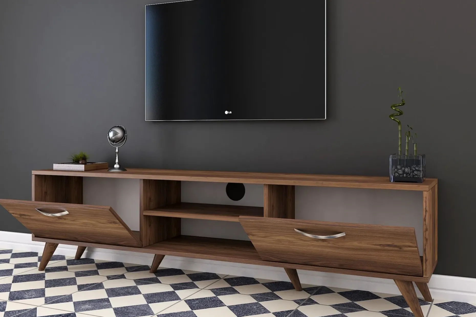 Virkesbo Tv bänk med Förvaring 180 cm