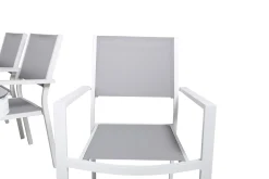 Virya Matgrupp Utomhus 200cm + 6 Copacabana Stapelbara Matstolar Utomhus Vit