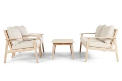 Wagnera Liten Soffgrupp utomhus - 2-sits soffa med 2 fåtöljer och soffbord i trä akacia