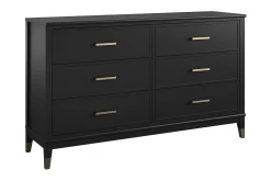 Westerleigh Byrå 144x41 cm Svart/Guld