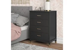 Westerleigh Byrå 76x50 cm Svart/Guld