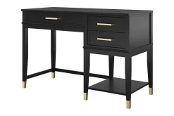 Westerleigh Skrivbord 116 cm Höj- och sänkbar 3 Lådor Svart
