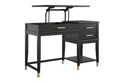 Westerleigh Skrivbord 116 cm Höj- och sänkbar 3 Lådor Svart