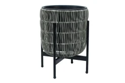 Wicker Blomkruka på stativ 30x30xH38 cm Grå
