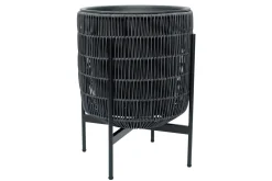 Wicker Blomkruka på stativ 38x38xH49 cm Svart