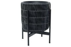 Wicker Blomkruka på stativ 38x38xH49 cm Svart
