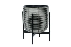 Wicker Blomkruka på stativ 30x30xH38 cm Grå