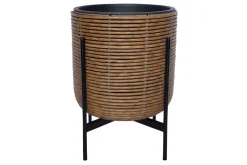 Wicker Blomkruka på stativ 38x38xH49 cm Brun