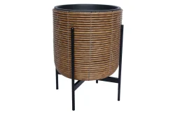Wicker Blomkruka på stativ 38x38xH49 cm Brun