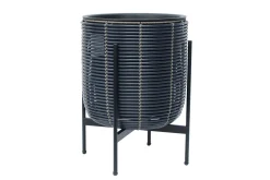 Wicker Blomkruka på stativ 38x38xH49 cm Svart