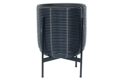 Wicker Blomkruka på stativ 38x38xH49 cm Svart