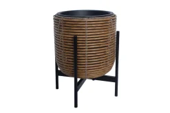 Wicker Blomkruka på stativ 30x30xH38 cm Brun