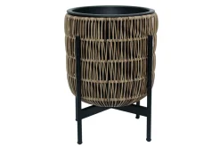 Wicker Blomkruka på stativ 30x30xH38 cm Ljusbrun