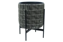 Wicker Blomkruka på stativ 38x38xH49 cm Grå